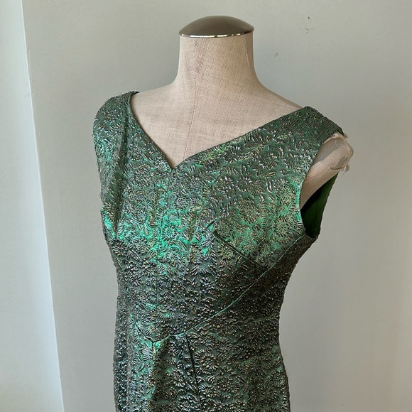 Vintage green tinsel dress - Picture 1 of 11